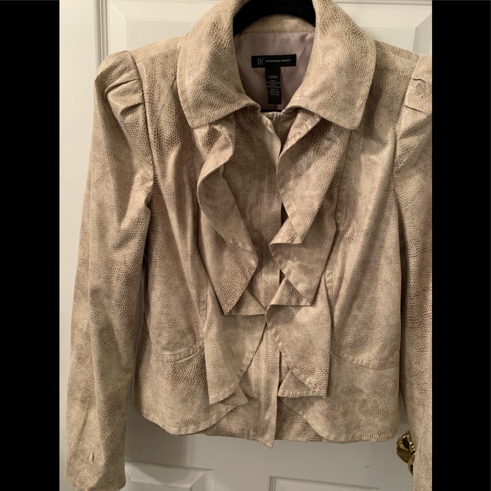INC snakeskin print jacket